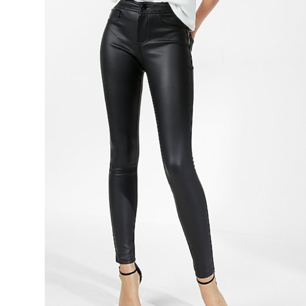Express sz 6 Vegan Leather Five Pocket Pant-Comfy!